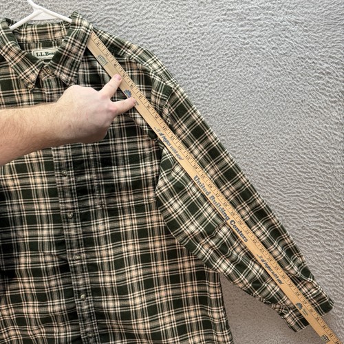 Vintage LL Bean Hemd Erwachsene Large grün weiß kariert Cord Workwear 1990er JahreY2K - Bild 5 von 9