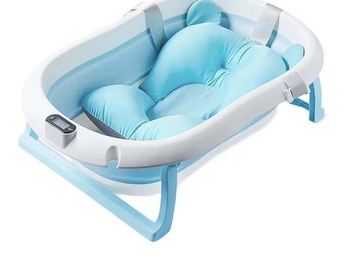 Sonarin Foldable Baby Bath with Temperature Sensing Collapsible Bath Blue