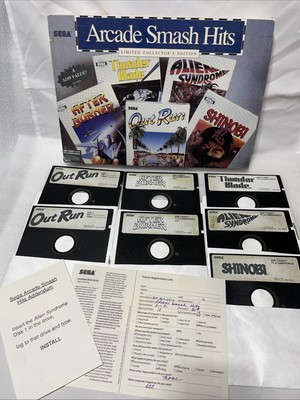 Sega Arcade Smash Hits IBM Tandy 5 1/4  PC Big Box Games Limited Collector s
