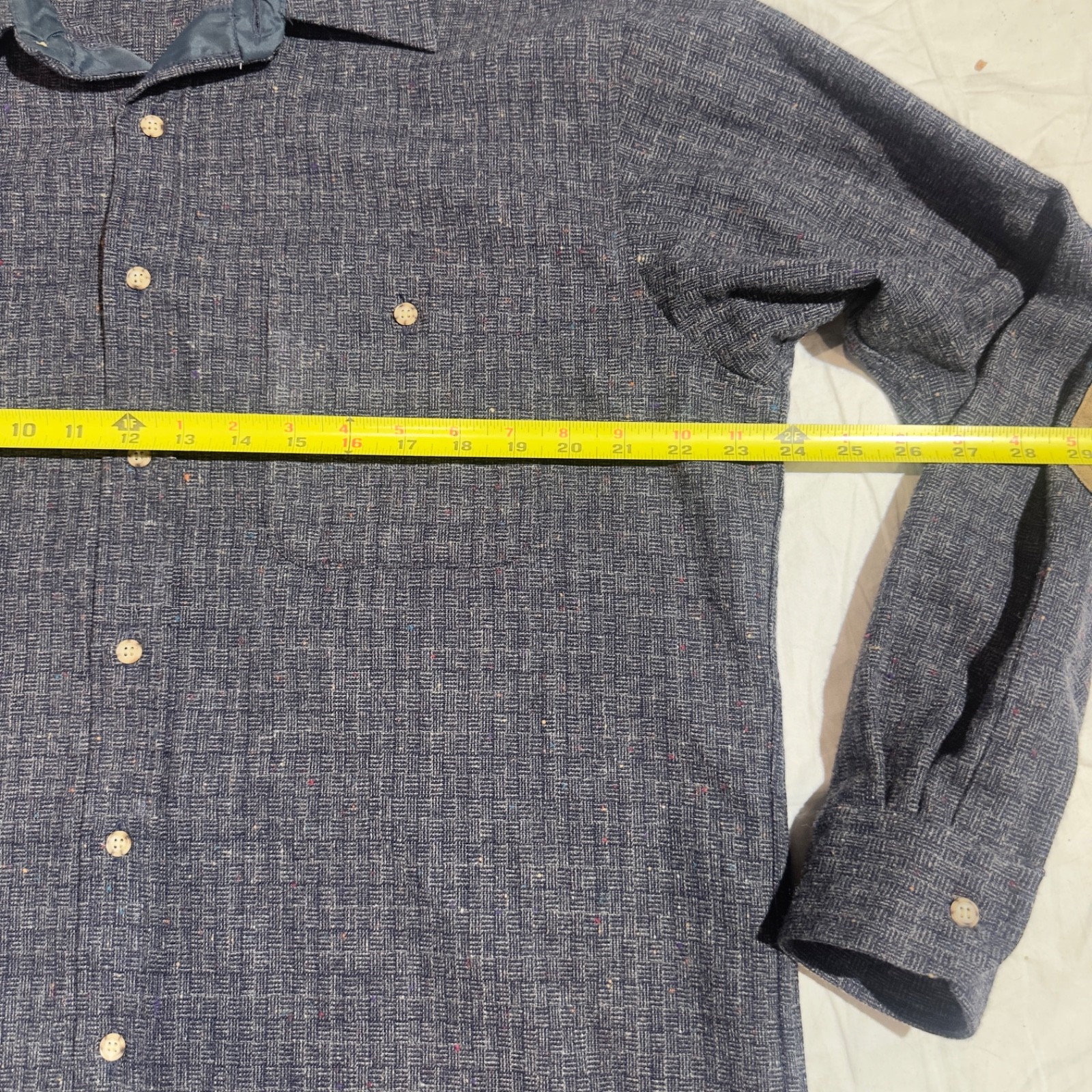 Pendleton Size L Grey Tweed  Elbow Patch Long Sle… - image 6