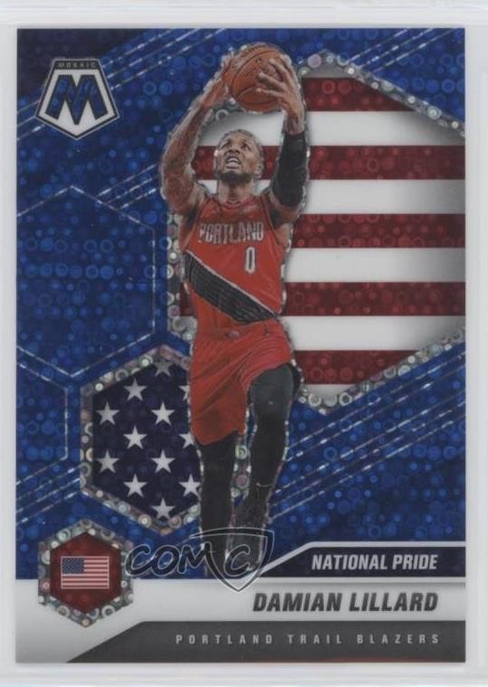 2020 Panini Mosaic National Pride Fast Break Blue Prizm 32/85 Damian Lillard hs9