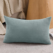 Grey-Blue Lumbar Decorative Throw Pillow