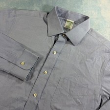 Brooks Brothers Dress Shirt Mens 16-35 Blue Excellent Milano Non-Iron Supima
