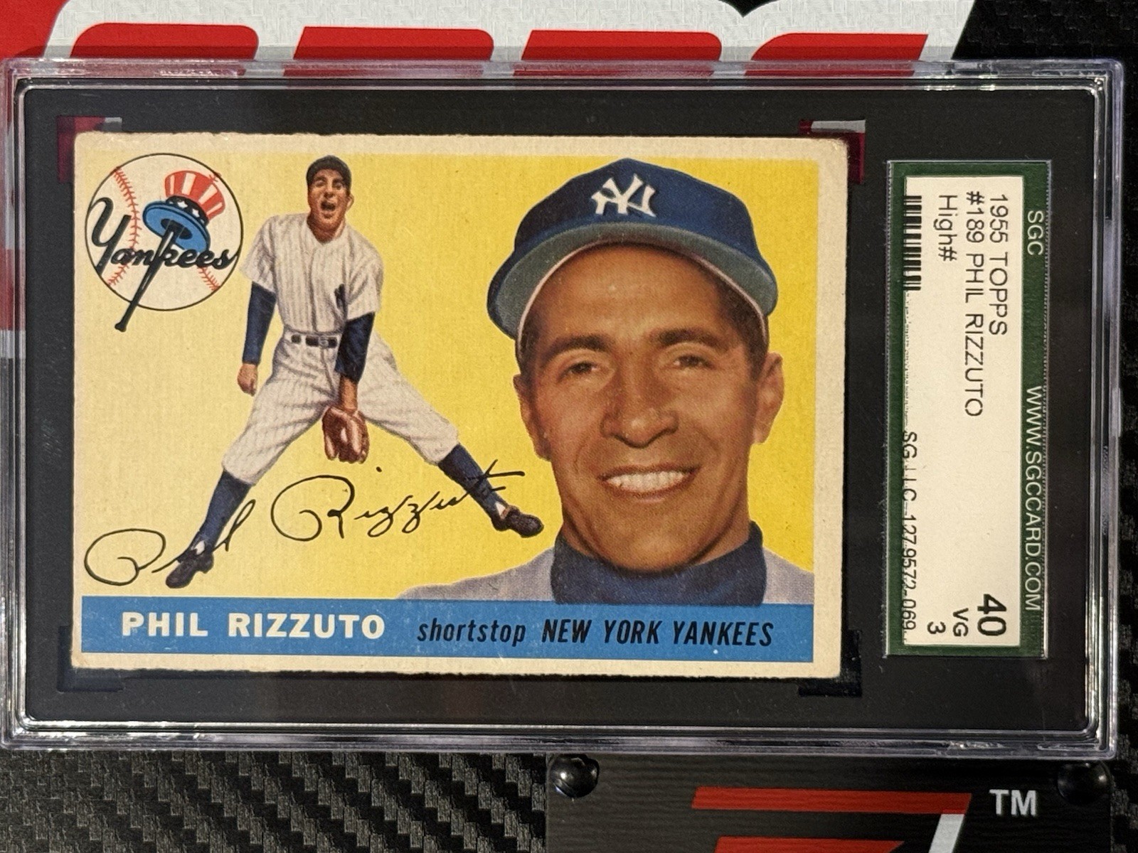 1955 Phil Rizzuto Topps #189 New York Yankees Graded SGC 3 VG