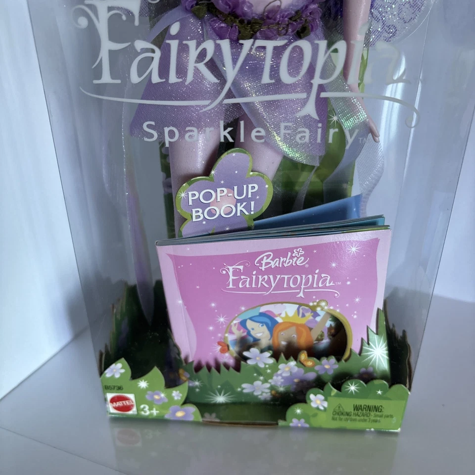 MUÑECA BARBIE FAIRYTOPIA 2003 SPARKLE FAIRY MATTEL NUEVA EN CAJA AZUL PÚRPURA Foto 3 de 4