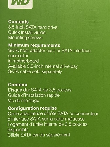 Western Digital 500 GB NEW WDBAAY5000ENC-NRSN 500GB SATA HARD DRIVE caviar green - Picture 4 of 4