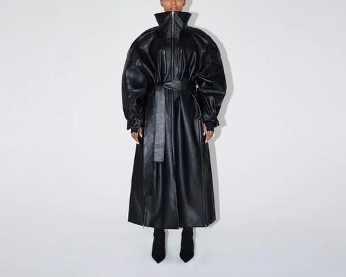 Khy Faux Leather Trench Coat Size M Oversized