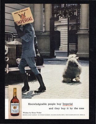 1963 Hiram Walker Imperial Whiskey Poodle Chauffeur Sports Illustrated Print Ad 