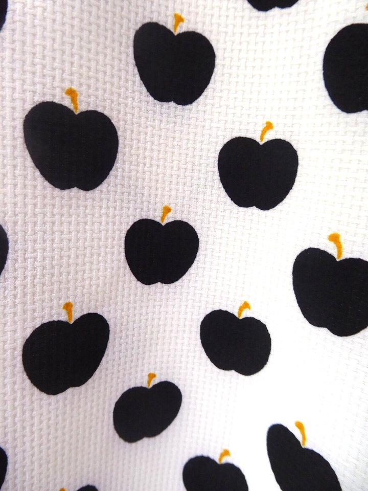 POPPY LUX white black yellow ROSELLA APPLE PRINT top Size 8 eBay