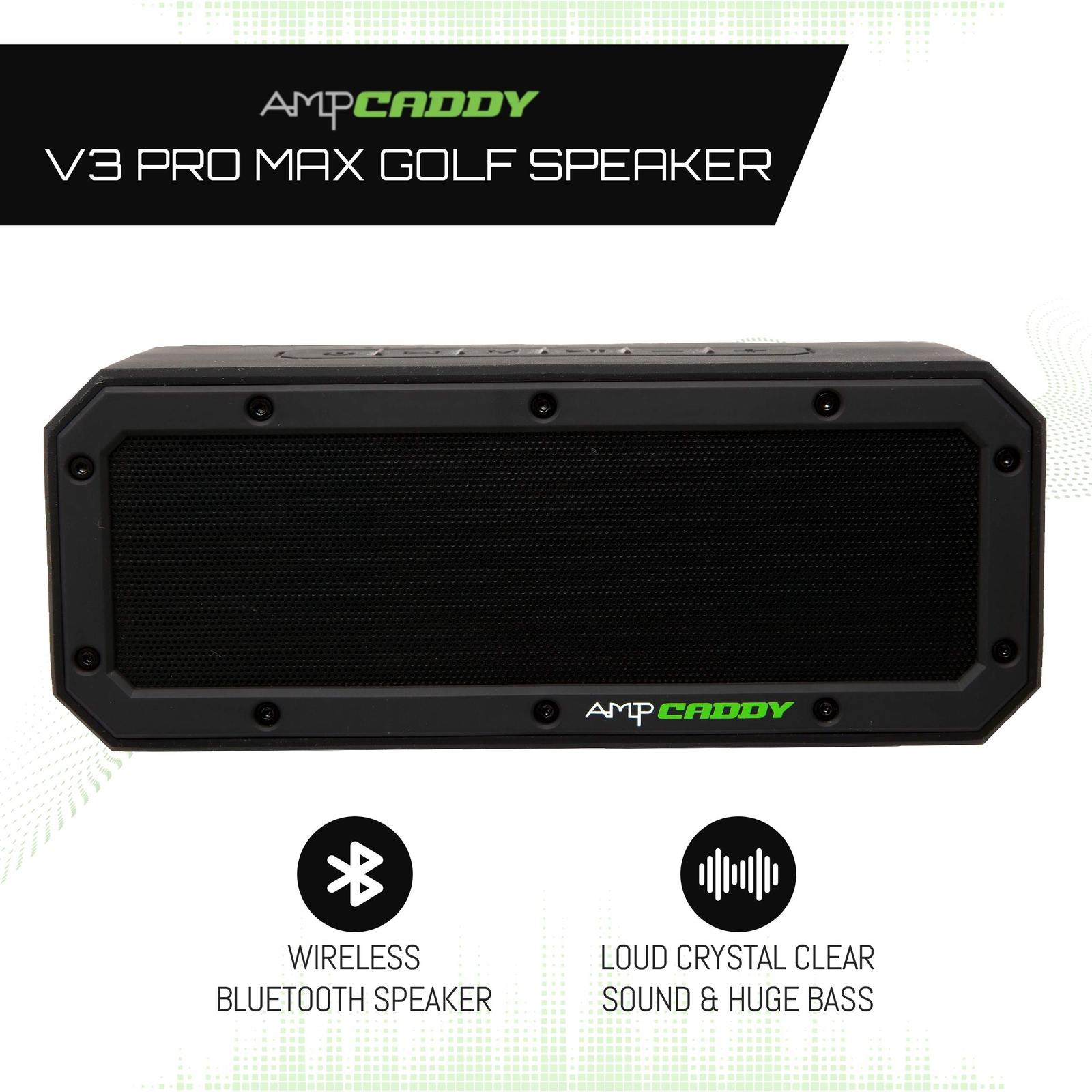 Ampcaddy V3 PRO Max Portable Golf Speaker With Mount in Black 40w for