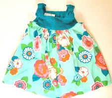 Gymboree 6-12 mo Flamingo Flair Water Garden Floral Dress Teal NWT Retail 2014