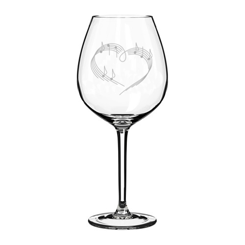 Heart Love Music Notes Stemmed 10oz / 20oz / Stemless Wine Glass | eBay