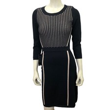 THE LIMITED 3/4 SLEEVE SWEATER black /beige SHEATH DRESS SM NWT