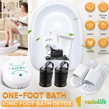 Ionic Foot Bath Detox Machine Ion Metal Spa Cleanse System with Slipper + Tub