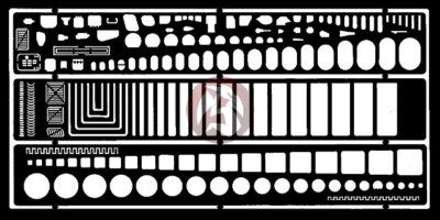Verlinden 1/72 Scribing Template (over 100 shapes) (57mm x 95mm) [Aircraft] 280