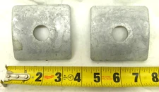 2 PIECES 3-1/4" Large Curved Square Steel Washer Plate Utility Pole 13/16" Hole