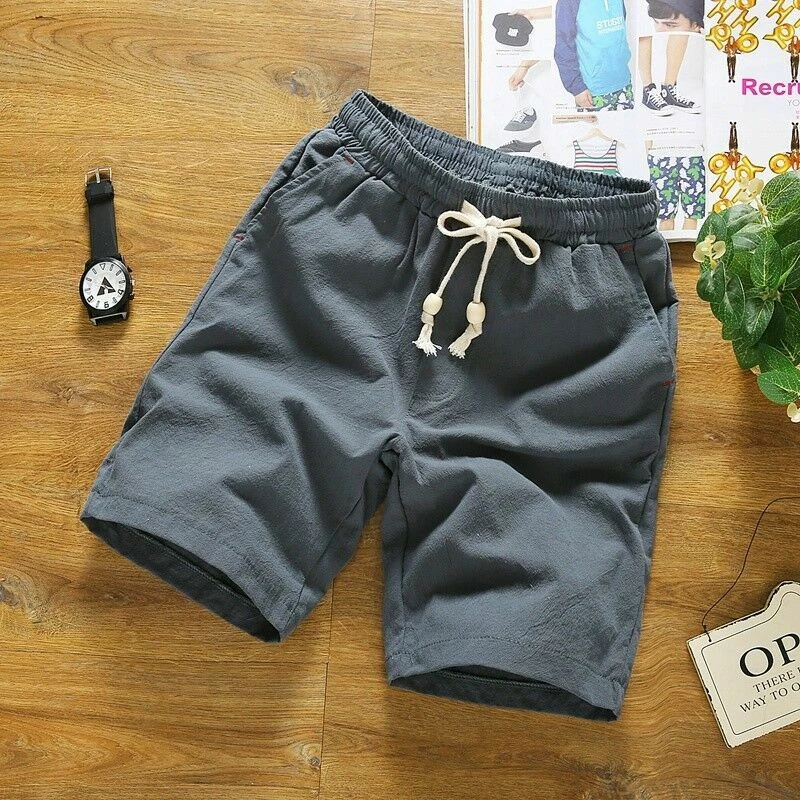 Hot Lightweight Men's Cotton Linen Drawstring Beach Shorts Soft and Comfortable
Opens in a new windo