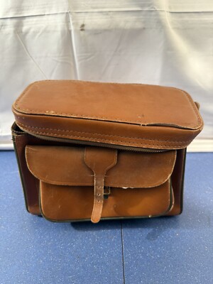 Vintage Diamond Top Grain Cowhide Leather Camera Bag Case Only | USED SOLD AS IS