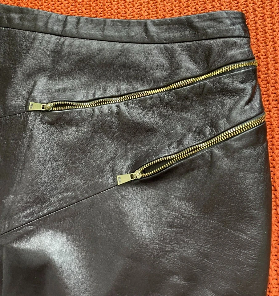 Falda recta hasta la rodilla de cuero negro CARLISLE talla 8 Foto 3 de 4