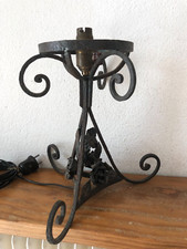 Superbe et Ancien pied de lampe Fer forgé art déco beau décor de roses BRANDT **