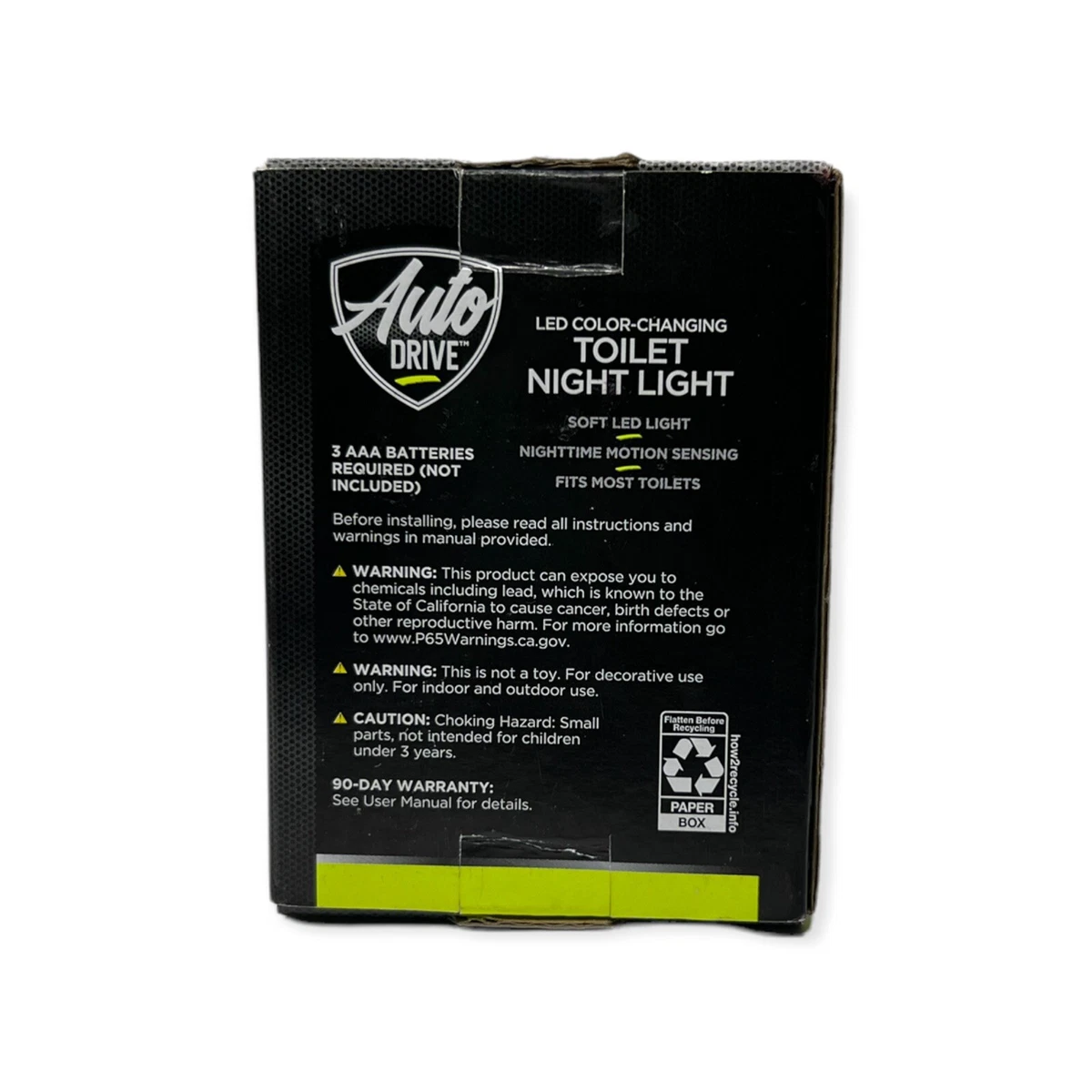 Auto drive toilet night light deals