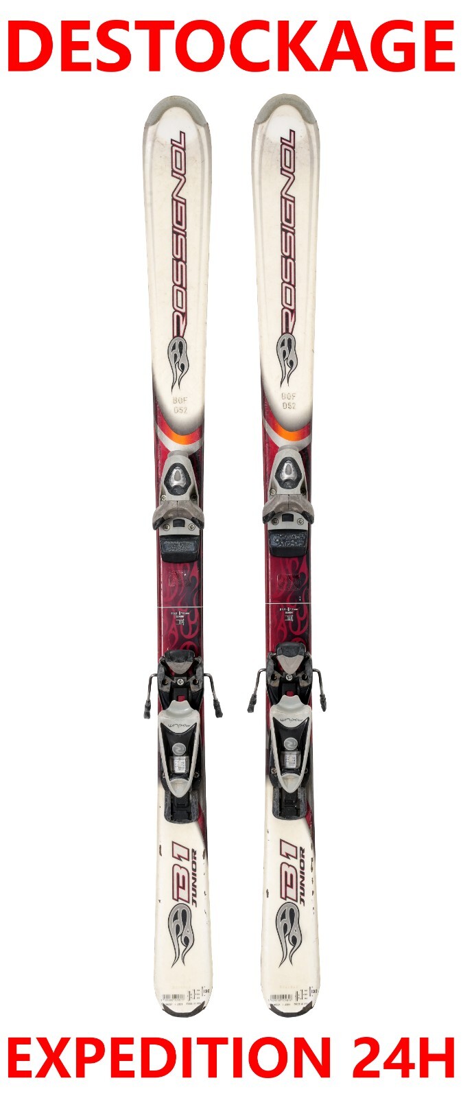 ski enfant ROSSIGNOL "BANDIT" taille: 130 / 140 / 150 + fixations