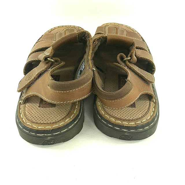 Skechers Mens Sz 8 M Fisherman Sandal Leather Open Toe | eBay