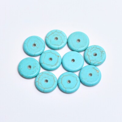 Green Natural Stone Flat Round Shape Turquoises Spacer Beads 6/8/12/14/16mm