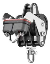 Großschotblock Kugellager 12mm, 3Rollen, Wirbel, Hundsfott, Schotklemme, Sprenge