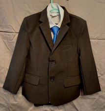 Spring Notion Boys Size 5 Black 5 Piece Suit Blazer Shirt Vest Tie Pants