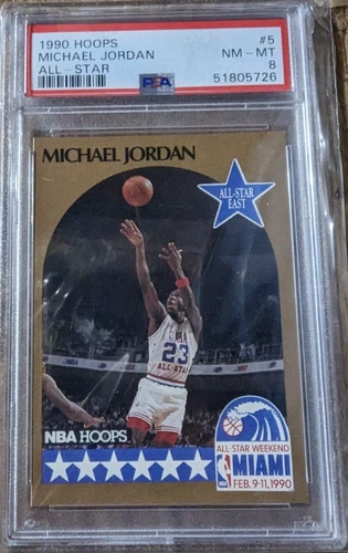 1990 Hoops Michael Jordan #5 All-Star NM- MINT PSA 8 HOF Chicago Bulls