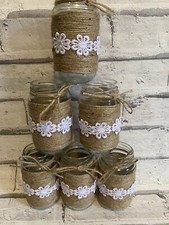 6 x Rustic Style Wedding Jars