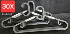 IKEA 30x HEAVY DUTY ADULT BLACK COAT HANGERS HANGER STRONG PLASTIC CLOTHES DRESS
