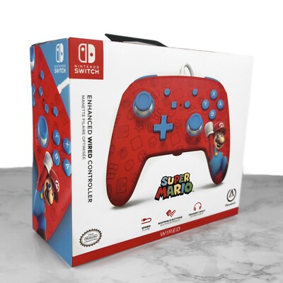 Power A Super Mario Nintendo Switch Enhanced Wired Controller Red - New In Box