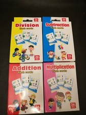 Math Flash Cards: Addition Subtraction Multiplication Division 4 PC's set