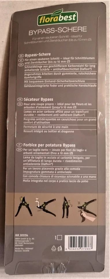 Bypass-Schere Florabest Version A originalverpackt - Bild 2 von 2
