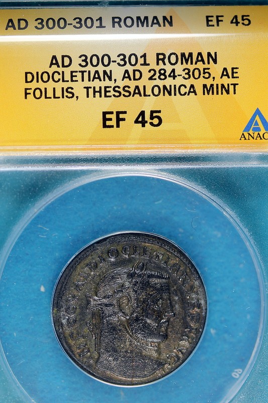 AD300-301 ANACS EF45 Roman Dicletian, Thessalonica Mint!! #B7125