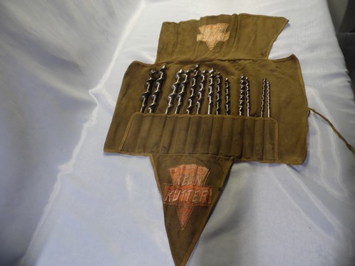 VINTAGE E C SIMMONS KEEN KUTTER 13 Pc (4-16) BITS IN DOUBLE MARKED CANVAS ROLL! - 第 1/12 張圖片
