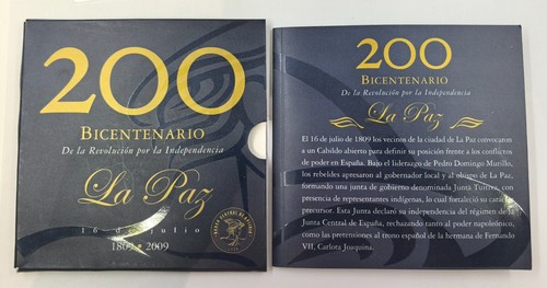 BOLIVIA Official Bi-Metal Silver Token 2009 Bicentenary Province Series LA PAZ - 第 4/5 張圖片