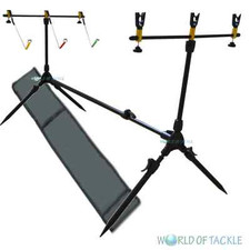 NGT Rod Pod Carp Fishing 3 Rod with Bite Indicators 3 Rod Buzzer Bars and Case