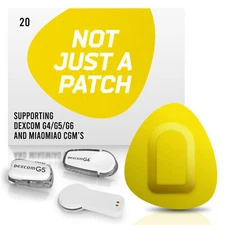Not Just a Patch CGM Patch Dexcom G4/G5/G6 or MiaoMiao Libre Yellow 20 Pack