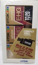    VHSC Camcorder Tapes 3 Sealed NEW Library VHS Storage Case TDK E-HG TC-20