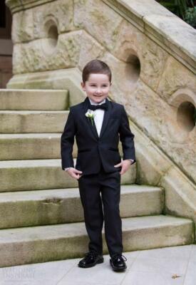 Boys 5-Piece Suit Set – Tuxedo Blazer, Vest, Pants, Shirt & Bowtie For Weddings, Communion & Parties
