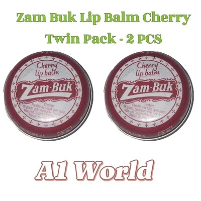 ZAM-BUK Zam Buk / Zambuk 7g Lip Balm Cherry, Twin Pack 2pcs