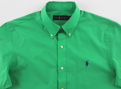 RALPH LAUREN Kelly Green Cotton Shirt 