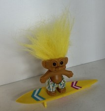 Vintage Yellow Haired Troll Doll On Surf Board Russ 3