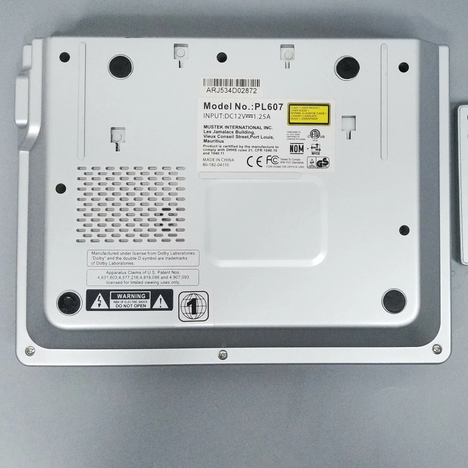 Mustek Portable DVD Player Model PL607 With Remote Control FOR PARTS ONLY - Image 2 of 4