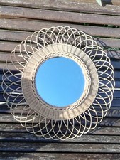 Miroir rotin vintage/années 1970/deco seventies/vintage Rattan mirror
