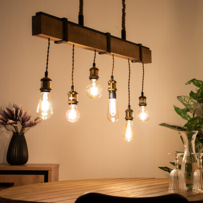 LED Vintage Decken Hänge Strahler DIMMER Ess Zimmer FILAMENT Pendel Lampe rost