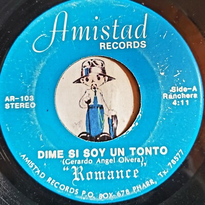 ''Tejano Tex Mex Latin''  ''Romance''   ''Dime Si Soy Un Tonto''    ''Rare 45''